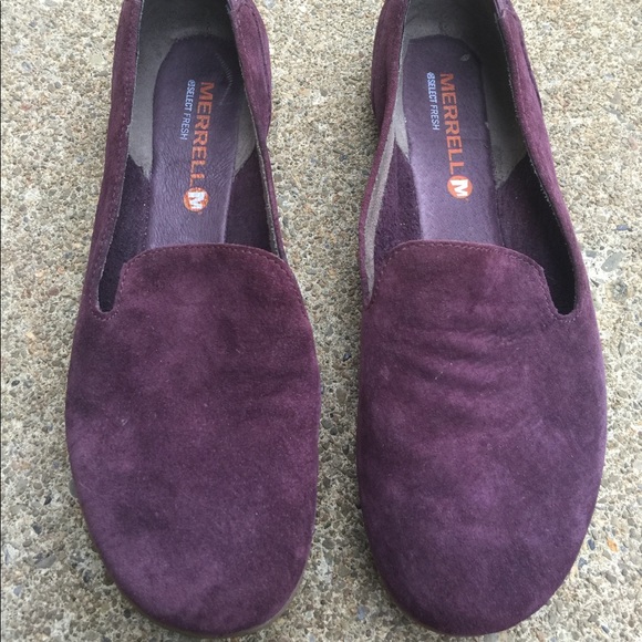 Merrell Shoes - Women's Merrell Plum Purple Leather Flats Size 7.5